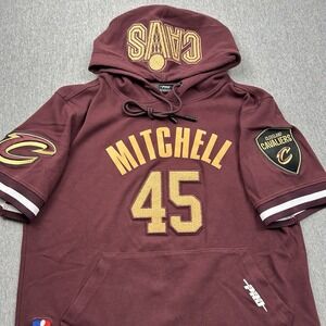 Pro Standard Cleveland Cavaliers Short Sleeve Hoodie Medium Wine Gold NBA
